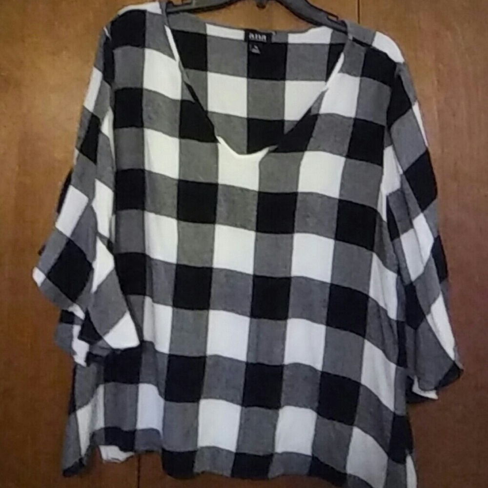 ANA Flannel Top with Bell Sleeves